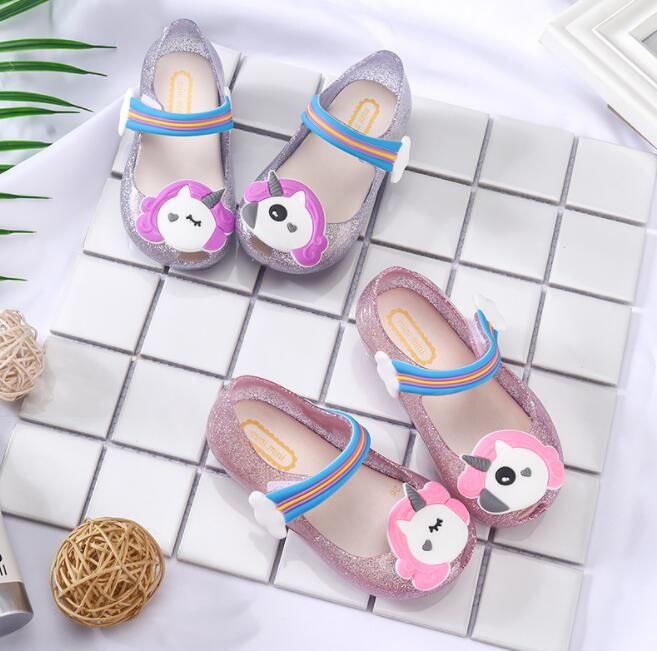 Compre Unicorn LED Flash Girl Shoes Mini Melissa Mais Novo Unicórnio  Princesa Sandálias Da Menina Crianças Sapatos Casuais By0379 Barato |  Entrega Rápida E Qualidade | Pt.Dhgate