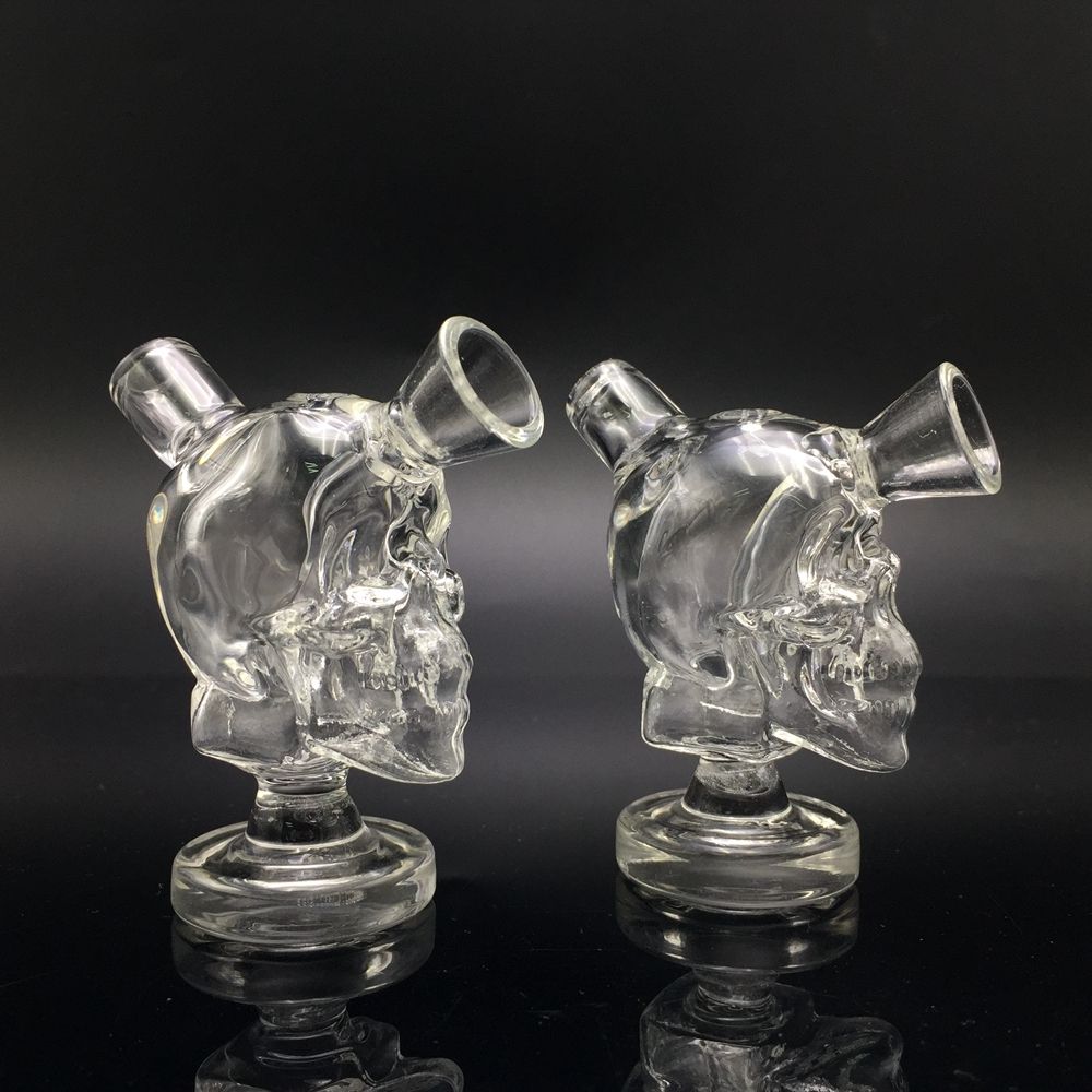 Mini Tsunami Glass skull Water Pipe Cone/Blunt Bubbler Hookah 3" 
