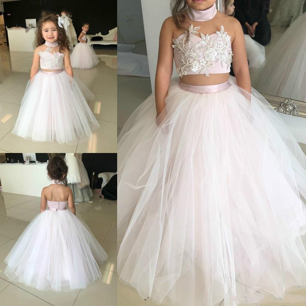 Vestido De Princesa Dos Piezas Apliques Girls Vestido 2018 Vestido De Primera Comunión Niños Desgaste Formal Vestidos De Flores Para Bodas De 72,14 € | DHgate