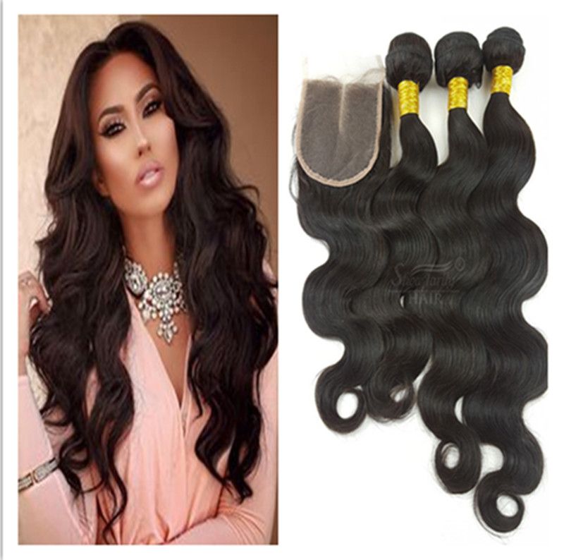 Bundles With Closure Body Wave Top Selling Products Bleached Knots