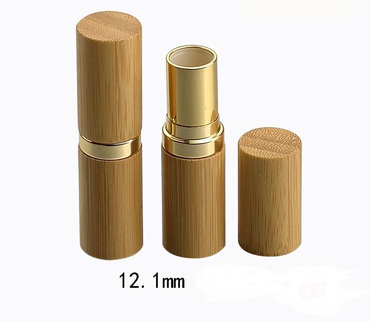 Wholesale BRAND 12.1mm Natural Bamboo Lipstick Tube, Portable Gold High