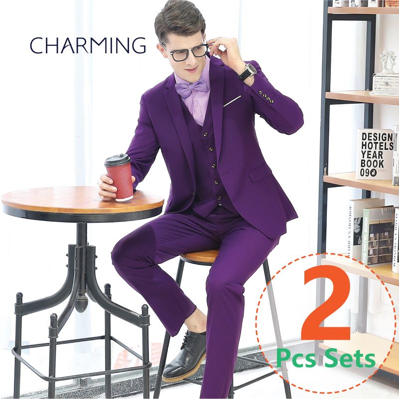 بدلات رجالي لون بنفسجي الدعاوى التجارية للرجال بدلة المصمم S بدلة زفاف للرجال موضة بدلة 2 قطعة S للرجال سترة بنطلون 2020 من Dressdesign 519 51ر س موبايل Dhgate