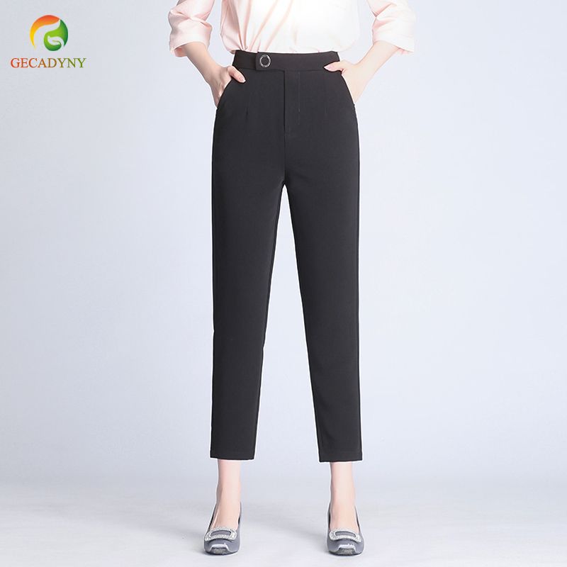 2020 New Autumn Harem Pants Women Casual High Waist Slim