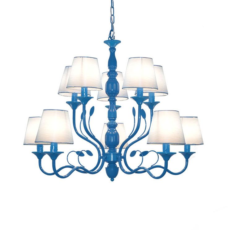 Großhandel Luxus Rustikale Schmiedeeisen Kronleuchter E14 Kerze Schwarz