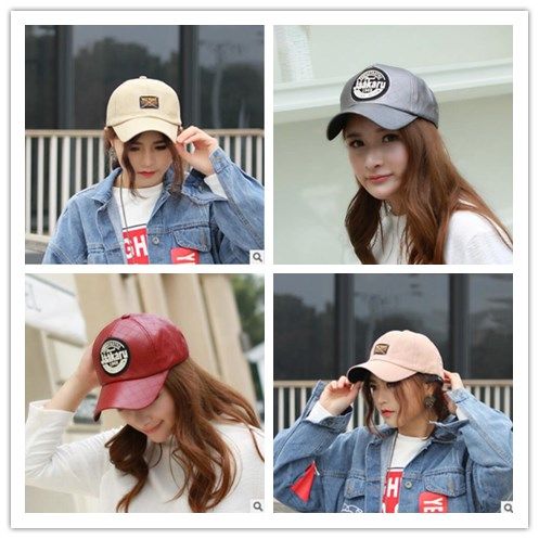 womens leather baseball cap
