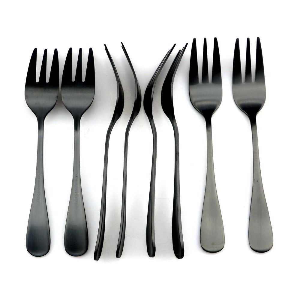 Grosshandel Restaurant Geschirr Set Matt Schwarz Titanium Edelstahl Kuchengabel Schwarz Farbe Besteck Besteck Von Jkhome 7 51 Auf De Dhgate Com Dhgate