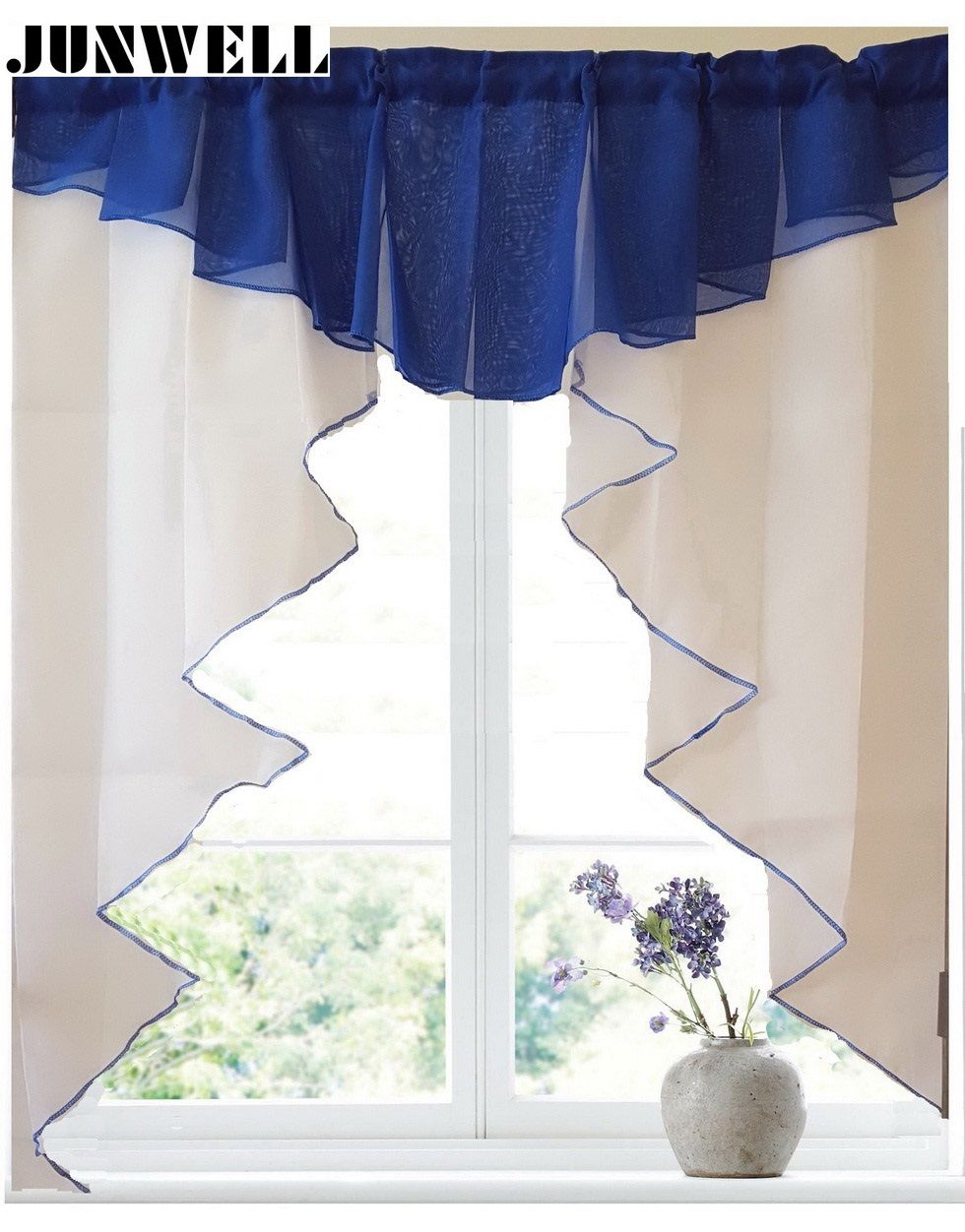 2019 Fashion Pleated Roman Curtain Design Stitching Colors Tulle