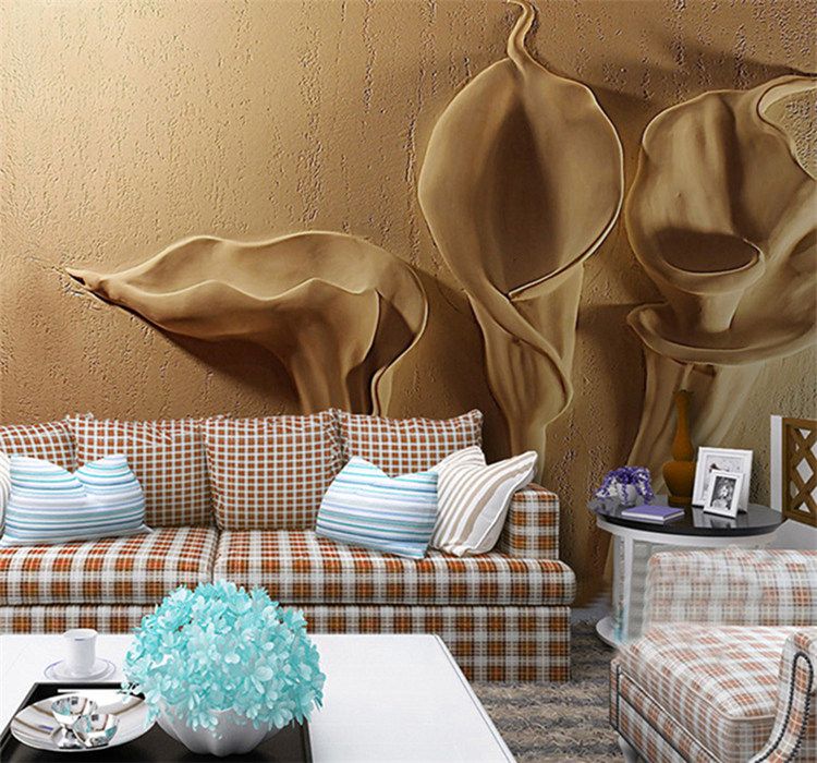 Grosshandel Custon Any Size 3d Tapete Gold Relief Calla Lily Moderne Abstrakte Kunst Wandbild Wohnzimmer Schlafzimmer Dekoration Wasserdichte Tapety Von Xunxun66 14 Auf De Dhgate Com Dhgate