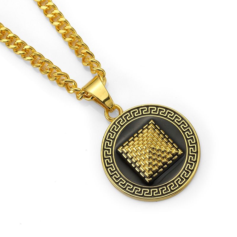 Wholesale Fashion Design Men Hip Hop Round Pyramid Pendant Necklace 75cm Long Chain Gold Silver Color Men Popular Necklace Jewelry For Men From Zx 8 64 Dhgate Com
