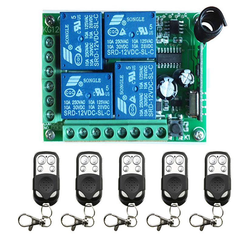 Remote Garage Door Opener Dc 10a 12v 433mhz Wireless Rf Relay