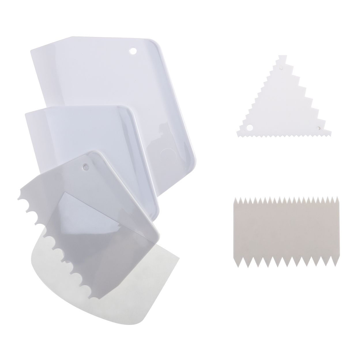 Plastic Dough Icing Fondant Cake Scraper Smoother Comb Set Cake