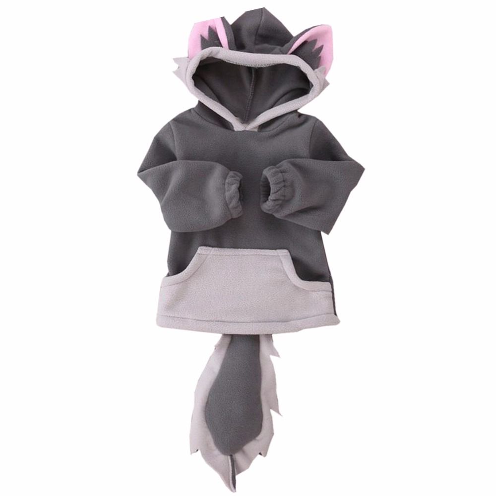 fox moletom com capuz with ears and tail