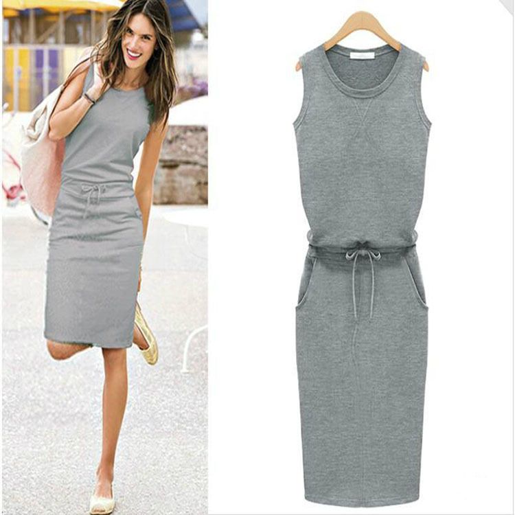 sleeveless cotton dress