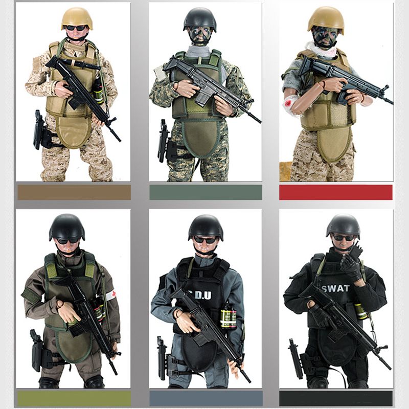 Acheter Mobile 5 Style 12 16 Swat Noir Uniforme Armée Militaire Jeu De Combat Jouets Soldat Ensemble Sdu Seals Action Figure Modèle Jouets E De