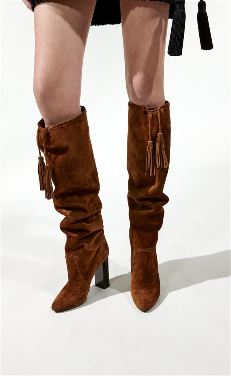 soft suede knee high boots