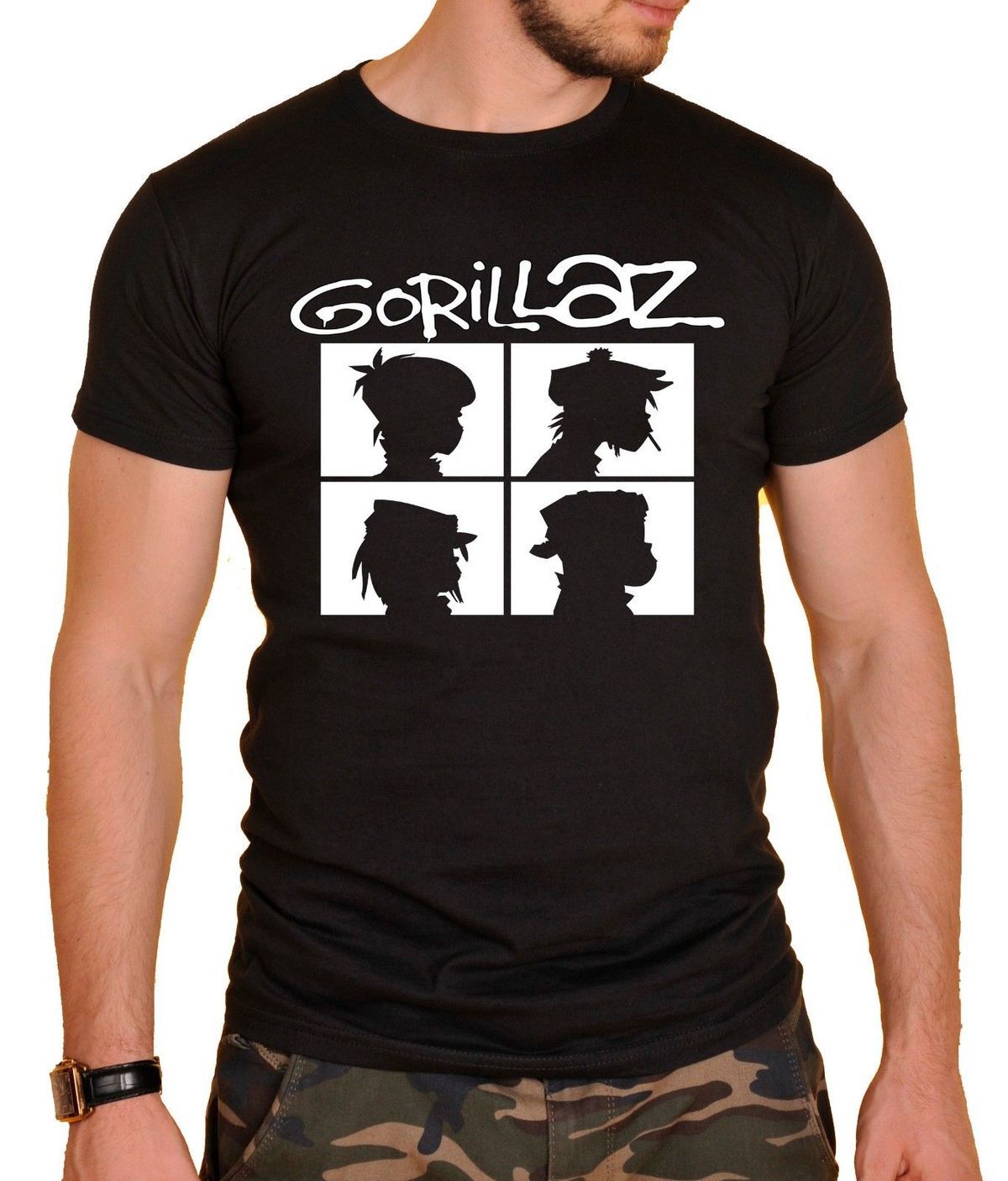 Camiseta Premium Dtg Rock Estampada Gorillaz 03 Camiseta Premium Dtg Rock Estampada Gorillaz 03