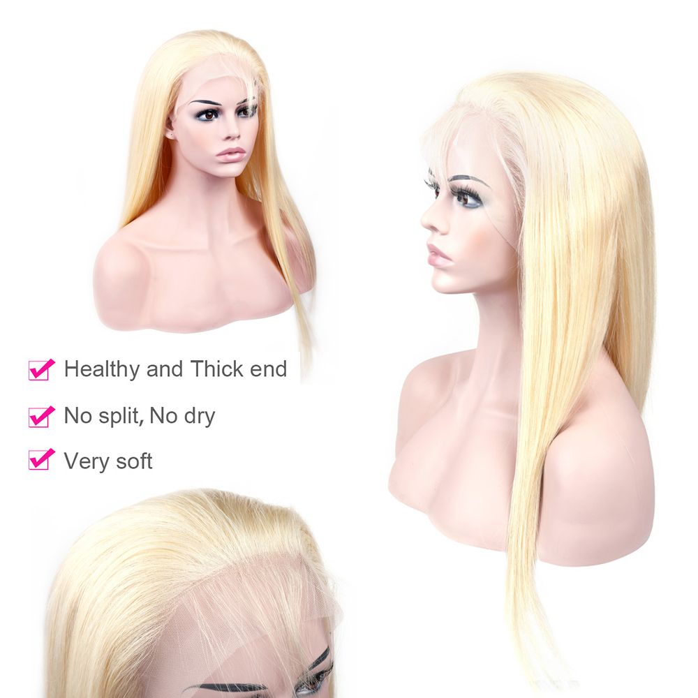 Full Lace Human Hair Wigs 613 Blond Lace Front Wigs For White