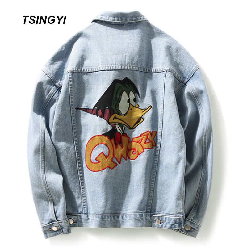 jaqueta jeans com desenhos