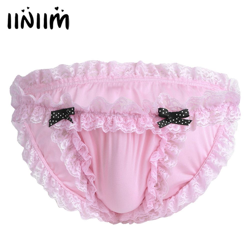 iiniim Mens High-Waisted Floral Lace Bikini Briefs Underwear Sissy Pouch Panties iiniim Mens High-Waisted Floral Lace Bikini Briefs Underwear Sissy Pouch Panties