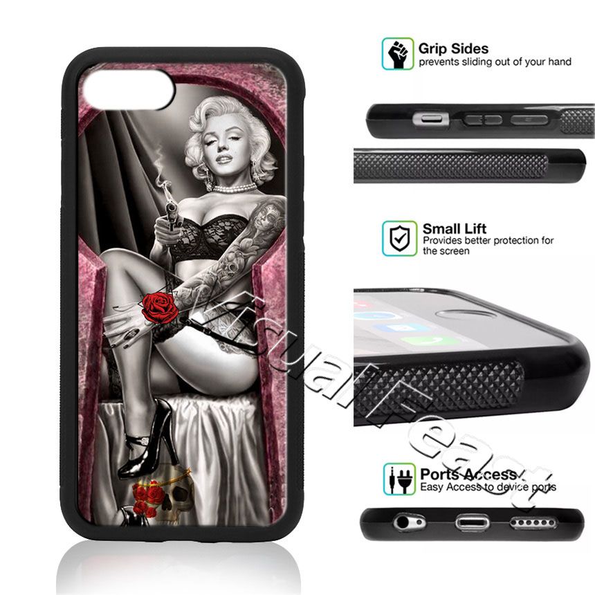 Marilyn retrato de goma teléfono caso se adapta iPhone 