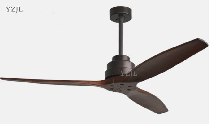 2019 Fan Lights Home Mute Living Room Solid Wood Fan Lights