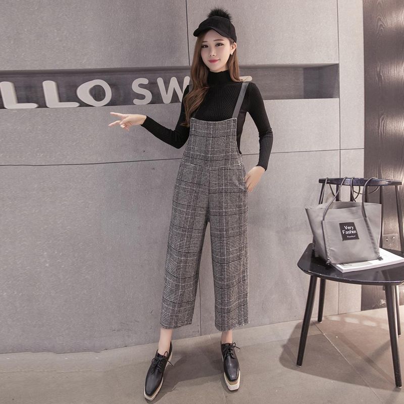 plaid jumper pants