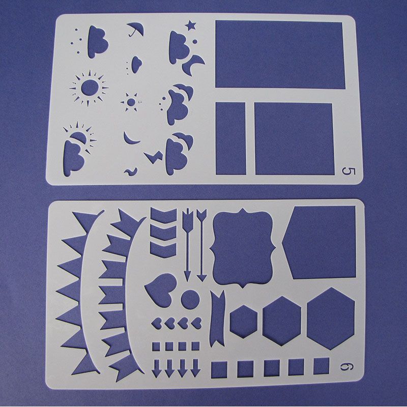 20pcs Plastic Journal Stencils Planner Stencils Drawing Templates