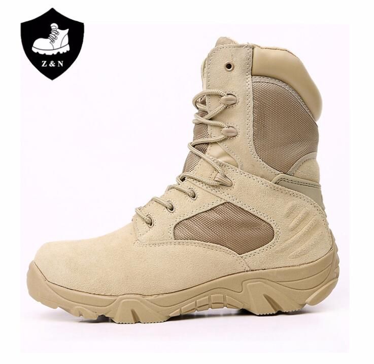 Negro Beige para de cuero del ejército Botas especiales de la fuerza Desert Combat