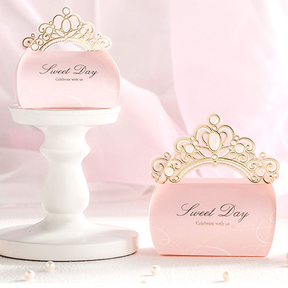 Sacs Cadeau Gold Crown mariage faveur Candy Box Fête D'Anniversaire Baby shower Baptême