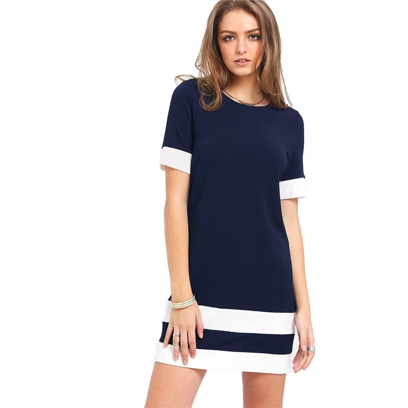 navy shift dresses for work