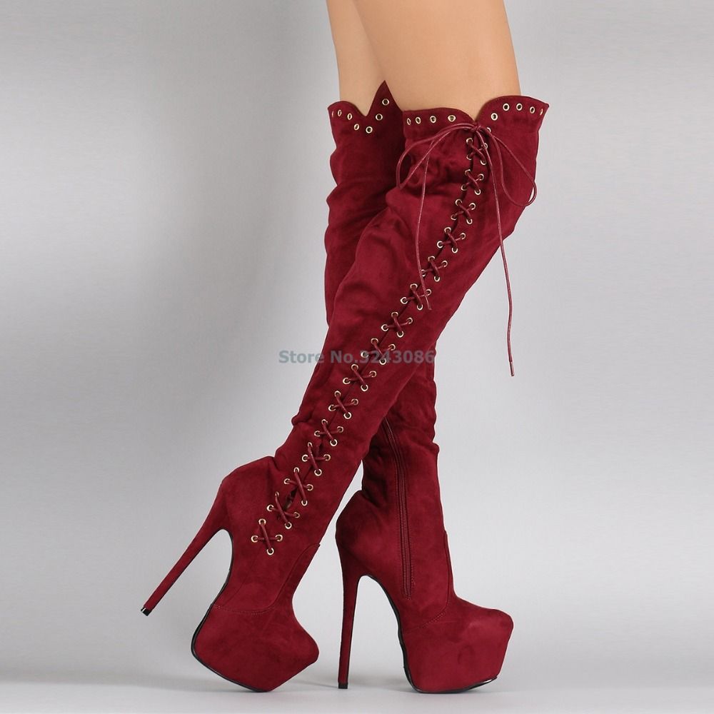 sky high red boots