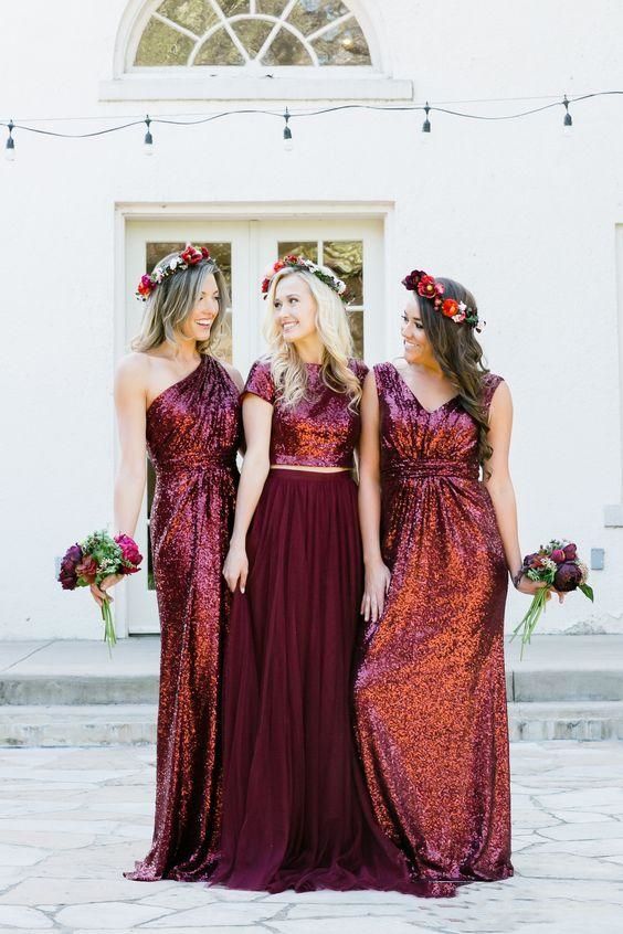 tulle and sequin bridesmaid dress