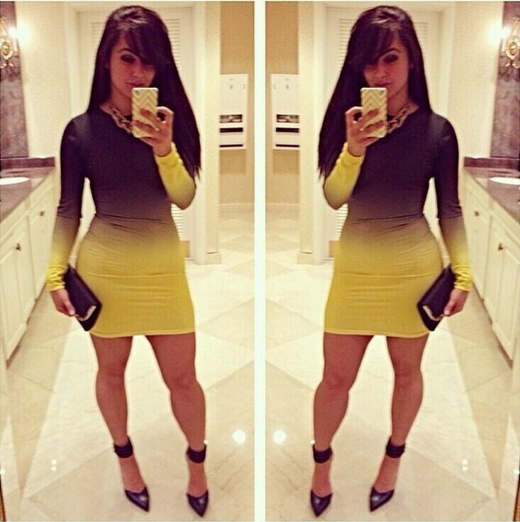 ombre bodycon dress