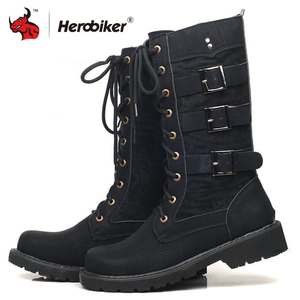 Herobiker Botas De Motocicleta Hombres Motocross Botas Moto Zapatos Protectores Retro De Cuero Artificial Moto Accesorios De | DHgate