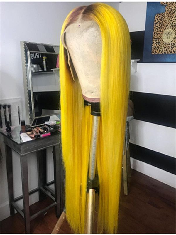 yellow lace frontal