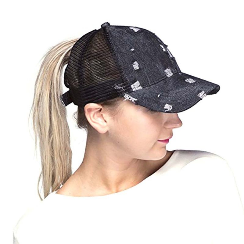 baseball cap with high ponytail hole