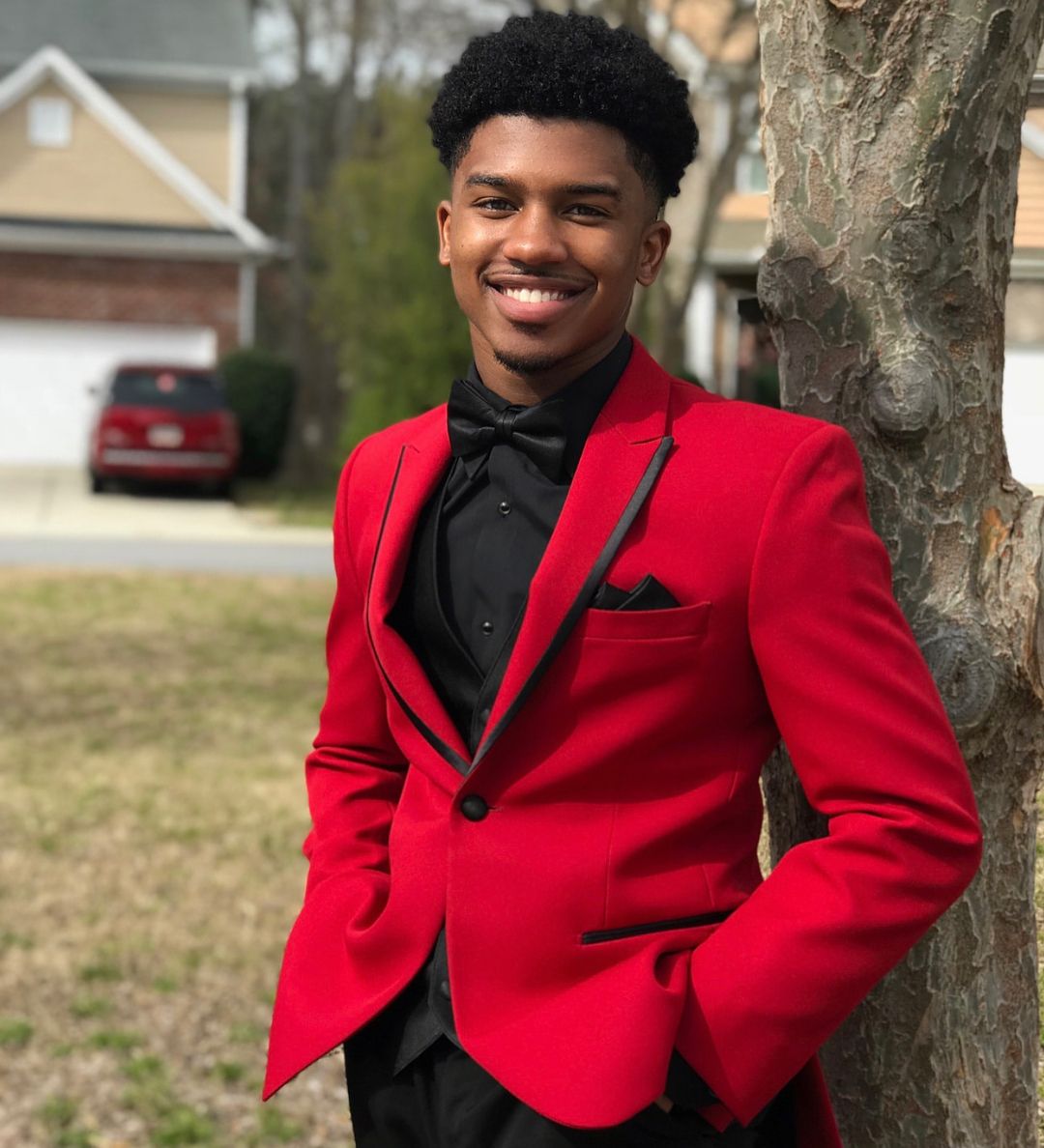 red prom tux jacket