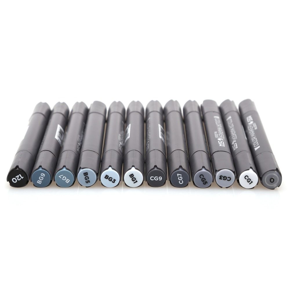 2021 12 Cool Grey Colors Art Markers Grayscale Artist Dual Head Markers