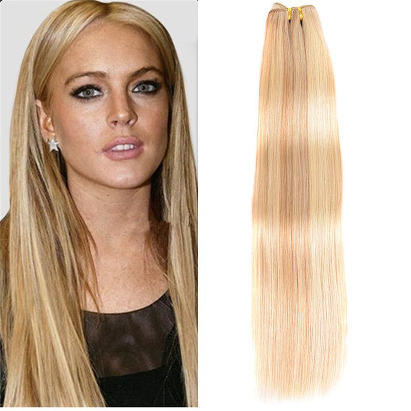 Straight Human Hair Weaves 27 613 Blonde Hair Strawberry Blonde Mix Blonde Hair Extension 3Pcs/lot Indian Remy Straight Bundles Straight Human Hair Weaves 27 613 Blonde Hair Strawberry Blonde Mix Blonde Hair Extension 3Pcs/lot Indian Remy Straight Bundles