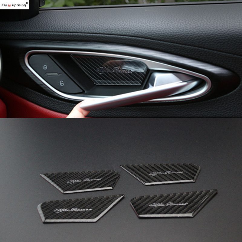 For Alfa Romeo Giulia Stelvio 2017 t Car Styling Carbon Fiber Interior Door  Bowl Cover Trim Car Accessories From Zjy547581580, $5.33