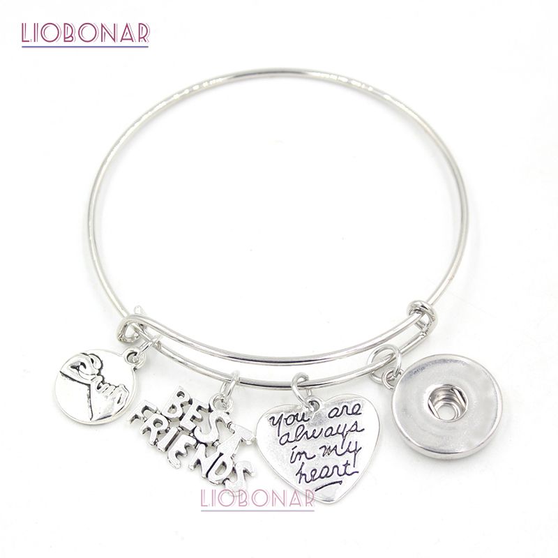 New Arrival Best Friend Charm Bracelet 18mm Snap Jewelry Best Friends Adjustable Snap Bangles Bracelets For Friends Gift Birthday Gift From Jenniferboutique 1 24 Dhgate Com