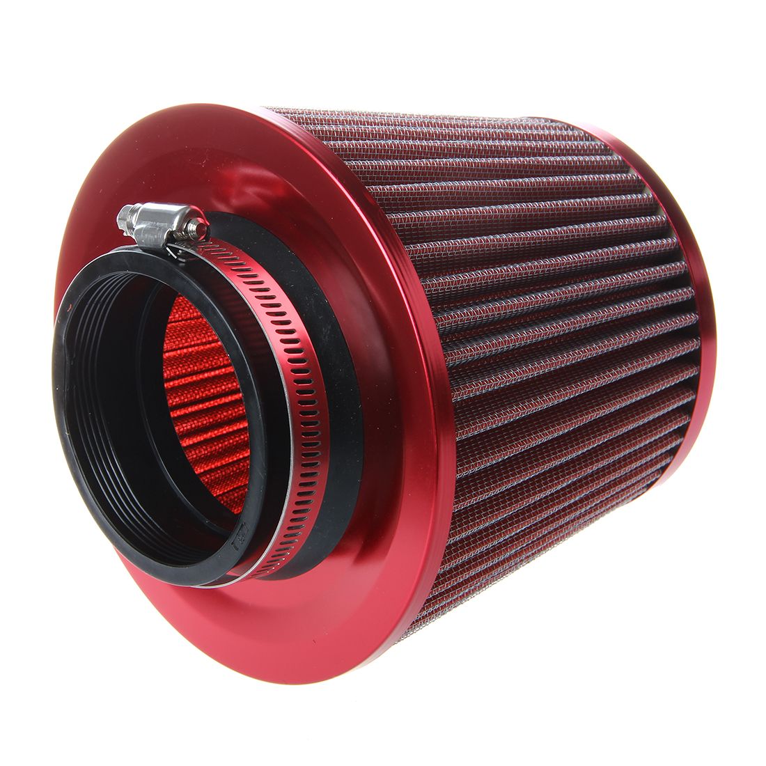 High Power Sports Mesh Cone Universal Red Finish Car Air Filter Induction Kit