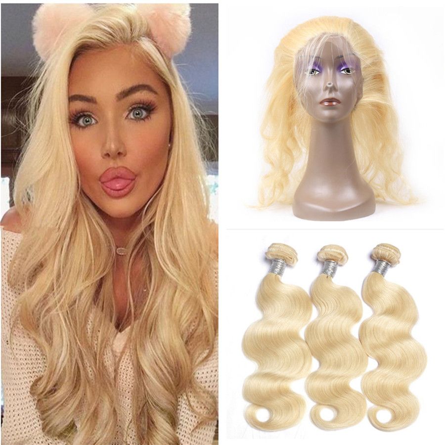Blonde 360 frontal with bundles Clearance