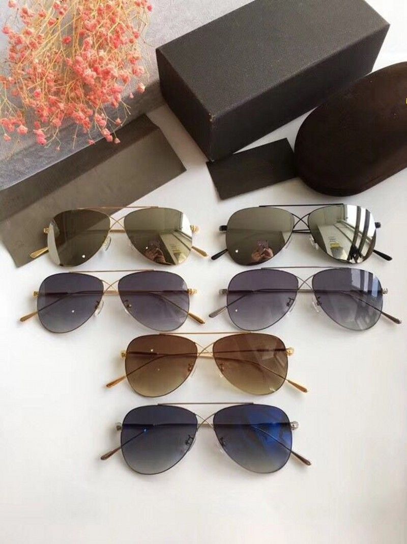 Gafas de sol de diseñador para hombres lentes de nylon de alta calidad gafas elípticas marco de marco de cristal completo con caja