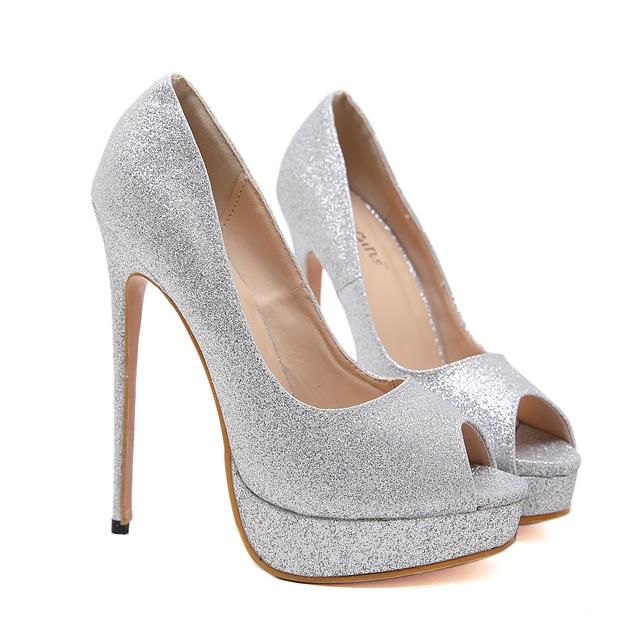 scarpe tacco argento