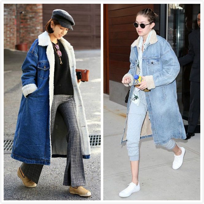 Wholesale Men Women Long Denim Trench 