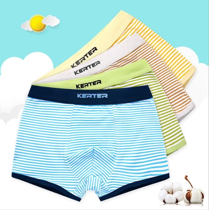 2020 Big Boy Underwear Boxers Briefs Pure Cotton Striped U Convex