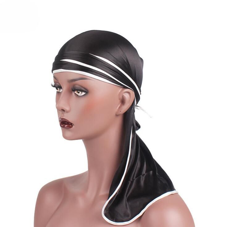 Unisex Long Men Women Velvet Breathable Bandana Hat Durag Rag Long Tail  Headwrap