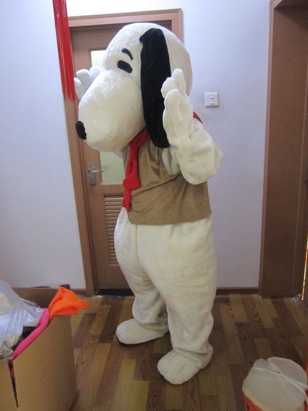 Adults Snoopy White Dog Mascot Costume 2018 Cute Suit Party Clothing Fancy Dress 