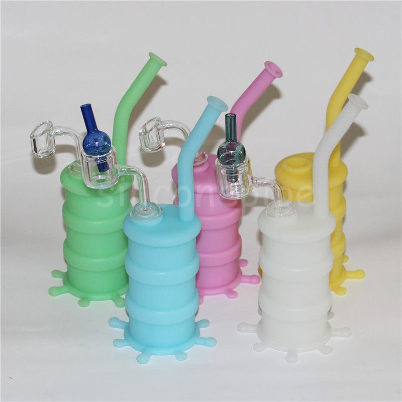 Wholesale Mini Silicone Rigs Dab Bongs Jar Water Pipe Silicon Oil Drum